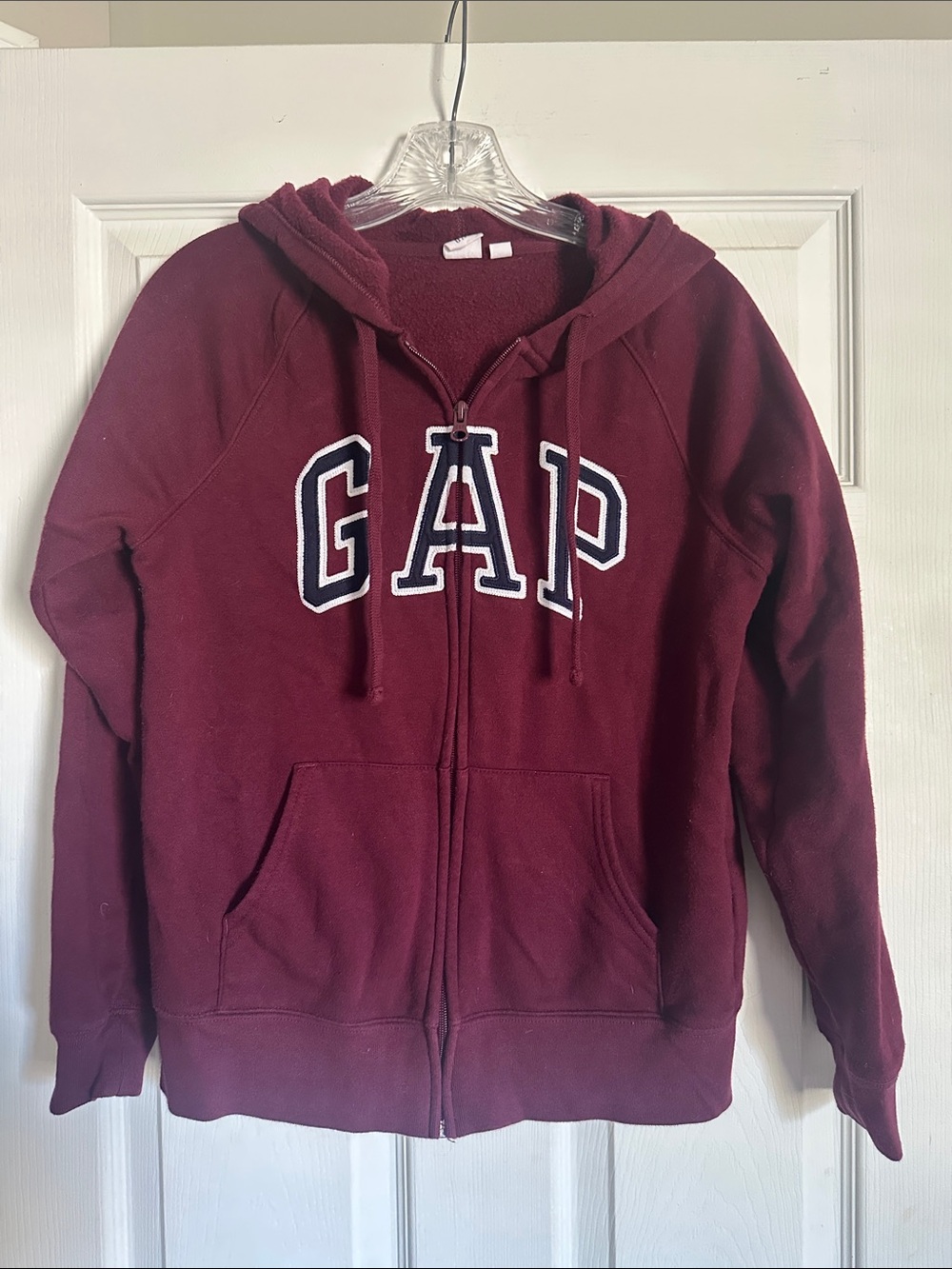 GAP Maroon Zip-Up Hoodie with Logo